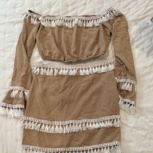 Boho Off-Shoulder Fringe Dress
